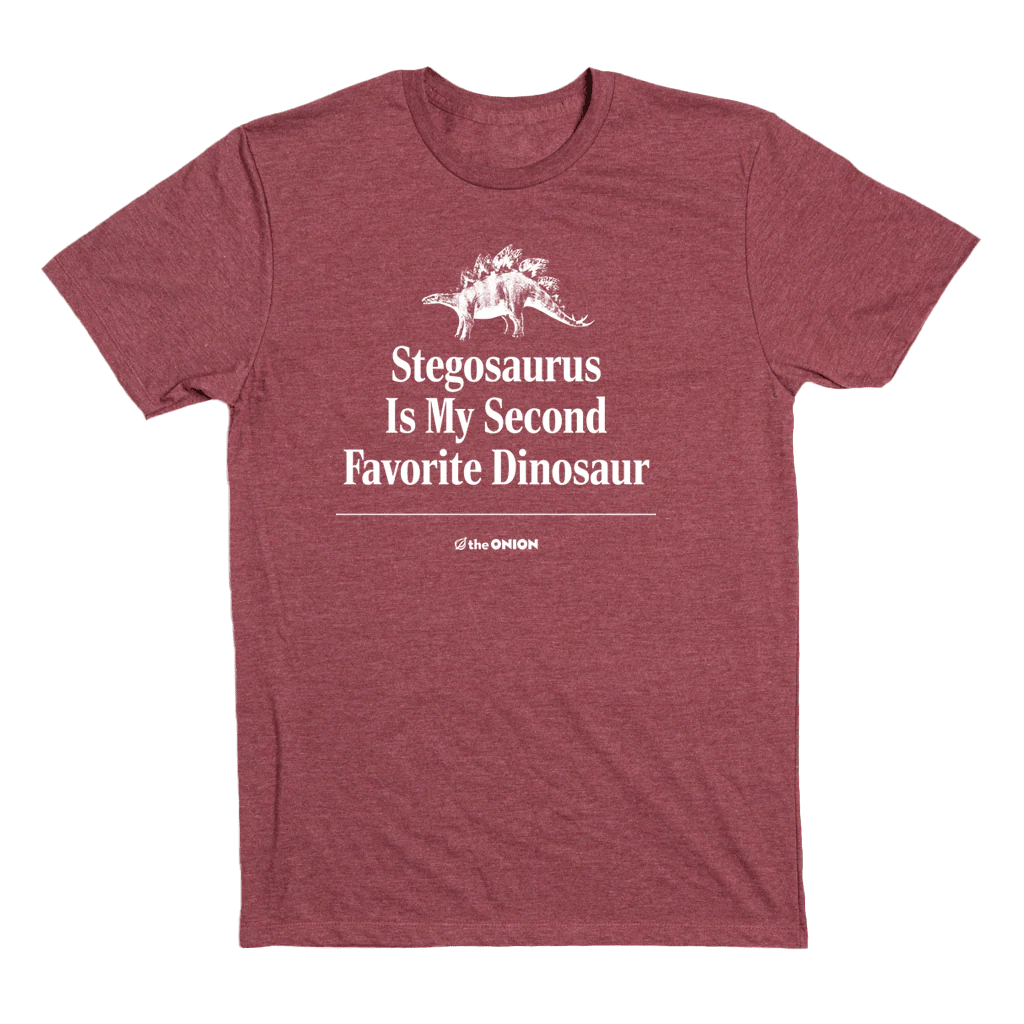 'Stegosaurus Is My Second Favorite Dinosaur' Graphic T-Shirt - Image 2